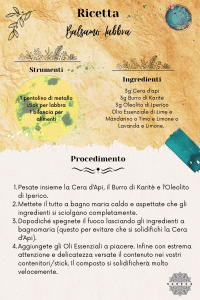 Infografica Ricetta balsamo labbra by Parvati