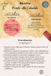 Infografica pomata alla calendula by Parvati