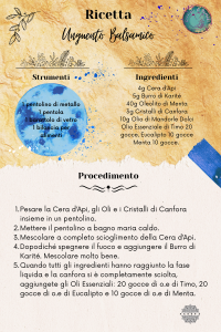Infografica Unguento Balsamico Ricetta by Parvati